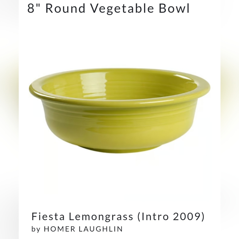 Fiestaware Lemongrass Round Vegetable Bowl